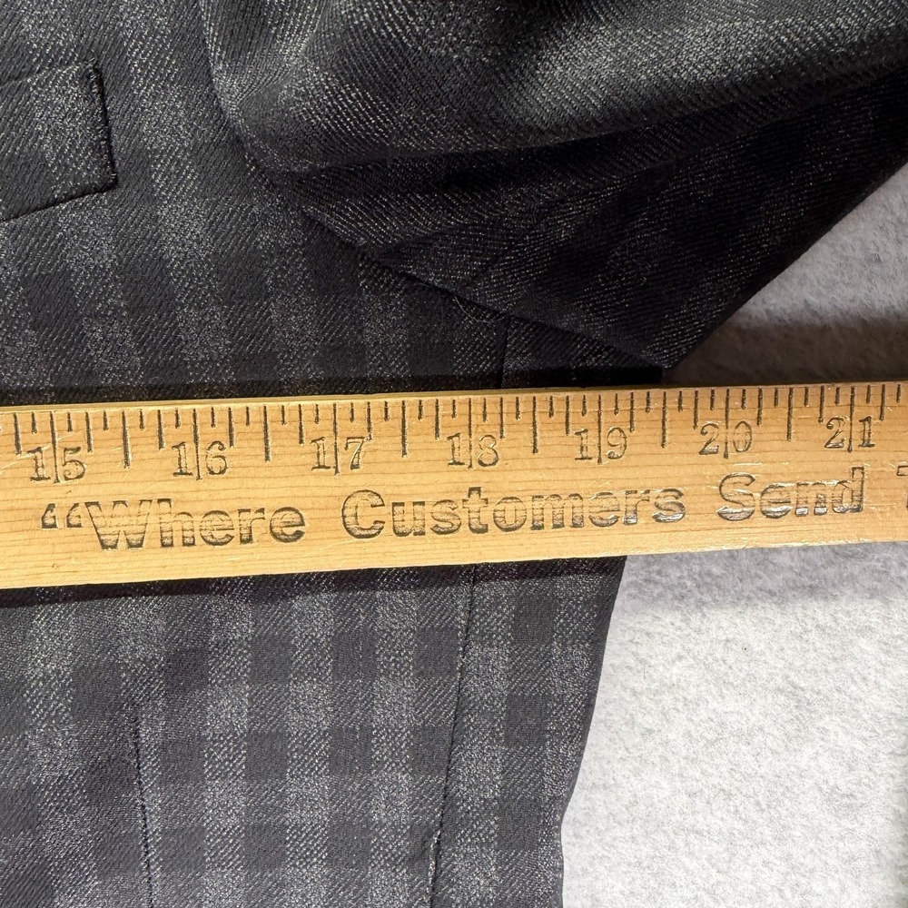 Dobell Blazer Mens 38R Gray Check Slim Fit 2 Button Suit Jacket Notch Lapel - Picture 4 of 11